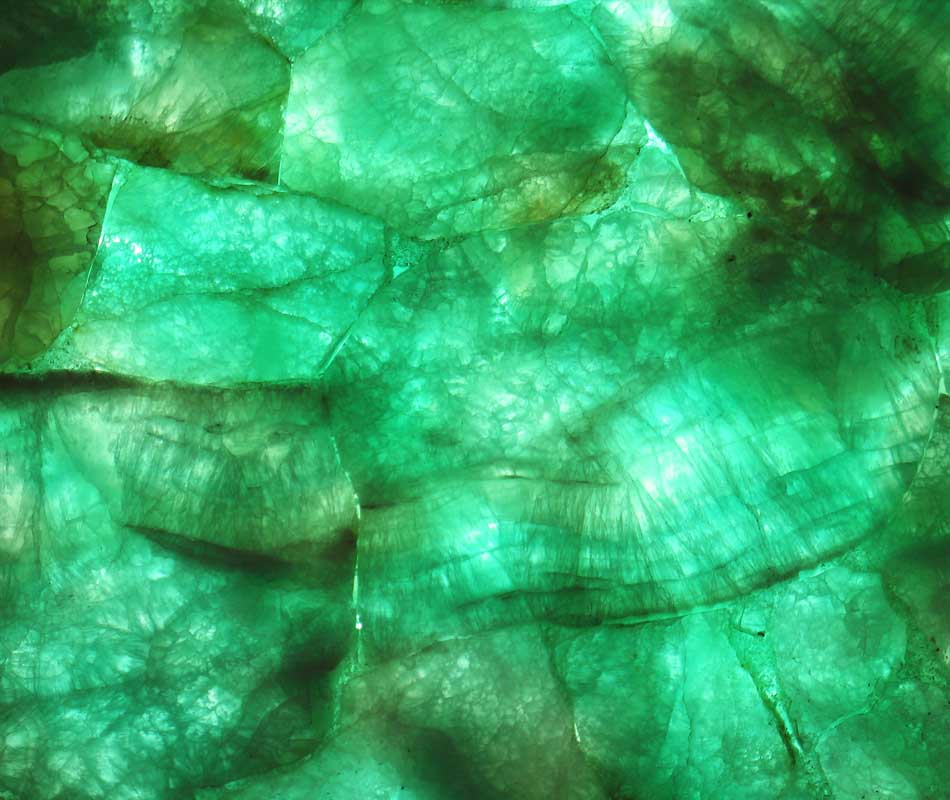 Backlit Gemstone Slab Fluorite