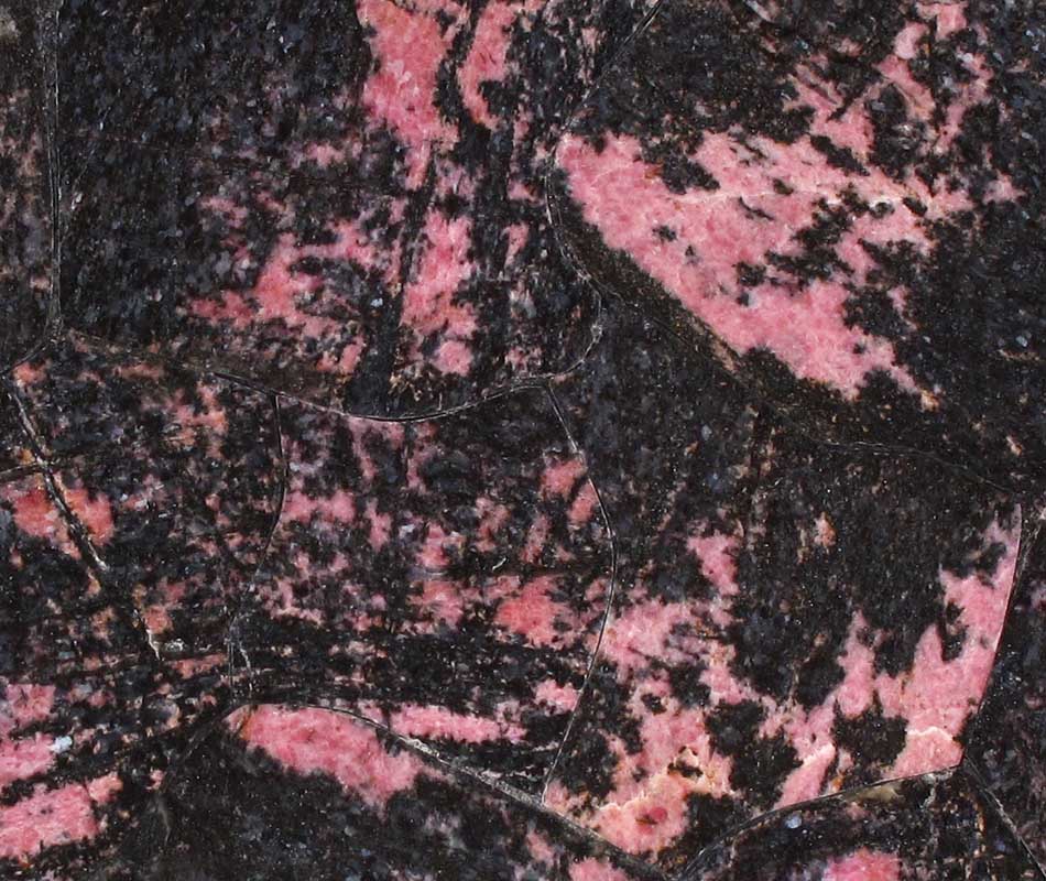 RHODONITE GEMSTONE SLAB VIEW