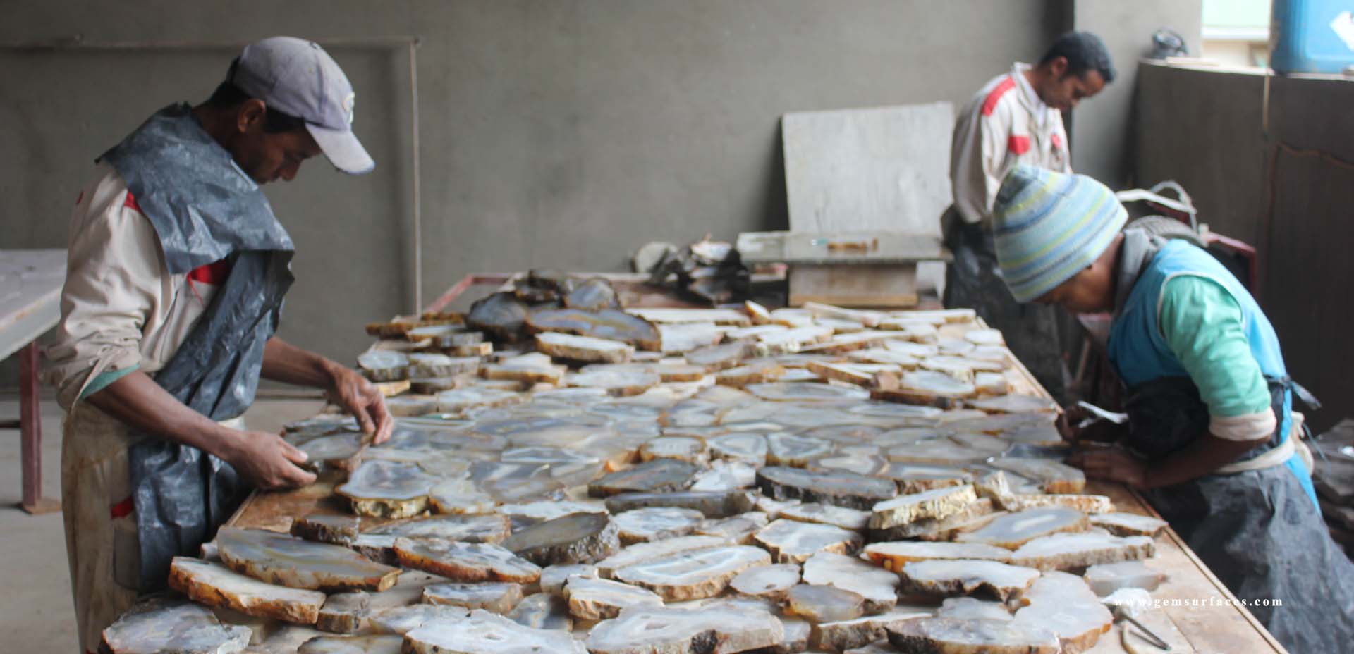 Assembling Gemstone Slab